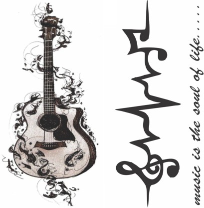 New tattoo designs  simple guitar tattoo  31C convert in tattoo   simple tribal   YouTube